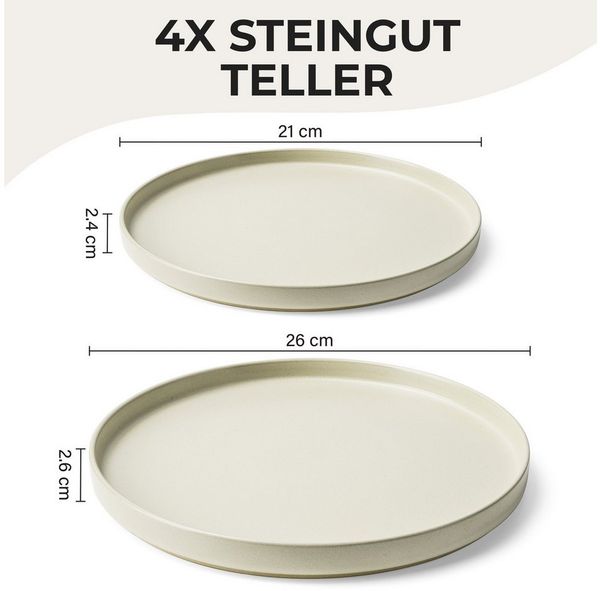 MiaMio Teller Sierra Set of 4 Big Plates, (4 St)