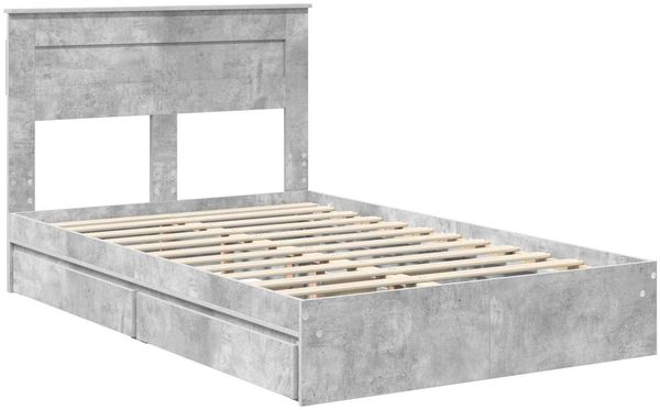 vidaXL Aufbewahrungsbett Beton Grau 135 x 190 cm Holzwerkstoff 3409920 Bild 4