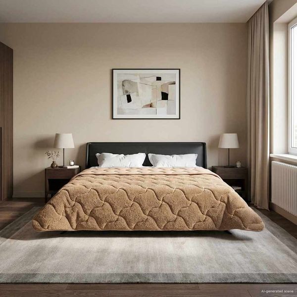 vidaXL Sommerdecke Taupe 200 x 220 cm Mikrofaser und Teddy-Fleece 42026213