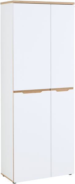 Aktenschrank >Memphis< in Weiß / Artisan Eiche Dekor - 75x197x38 (BxHxT)