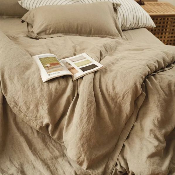 Interior by Hakito Bettwäsche 100% reine Leinen GOTS zertifiziert mit Kissenbezug, natürlicher Luxus auf der Haut