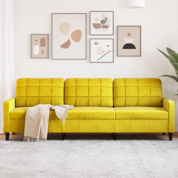 3-Sitzer-Sofa Gelb 210 cm Samt 4007650