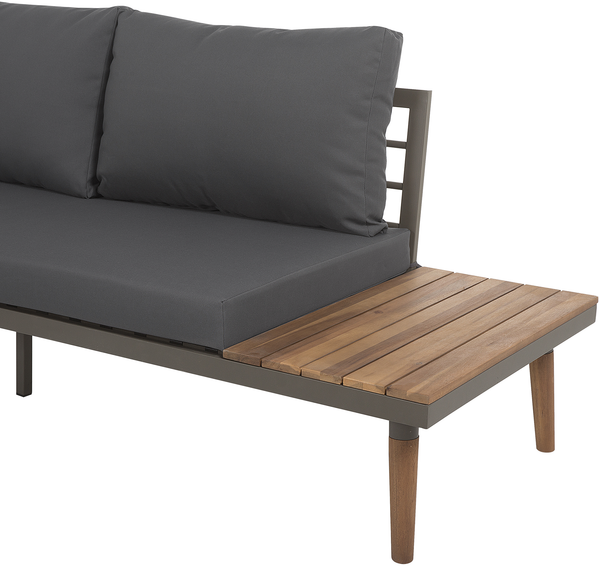 Ecksofa Lounge Set CORATO Akazienholz Grau Bild 7