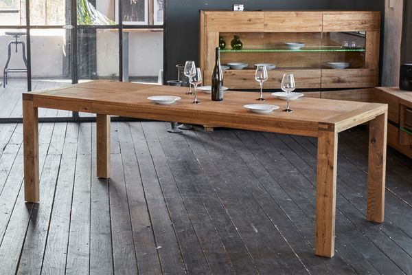 KAWOLA Esstisch LIAN Ausziehbar Eiche massiv (L/B/H) 180-230x90x76cm