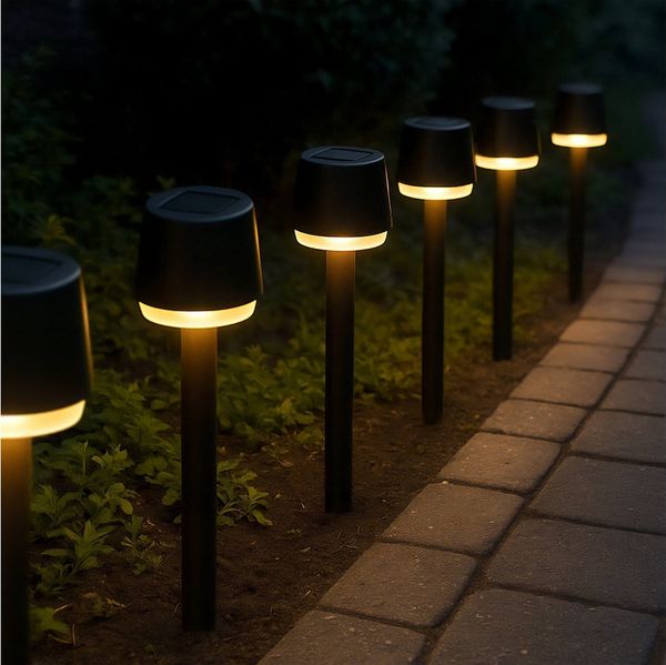 my home LED Solarleuchte Ilian, LED-Solar Gartenlicht, 6er Set, Tageslichtsensor, LED fest integriert, Warmweiß