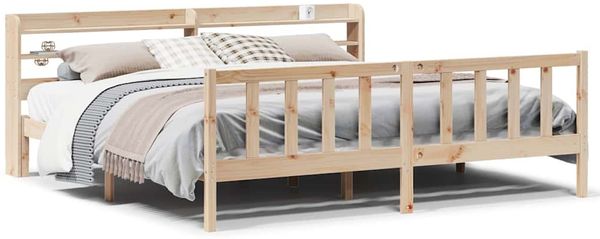 Doppelbett, Betten für Erwachsene, Massivholzbett ohne Matratze 180x200 Kiefernholz de3219