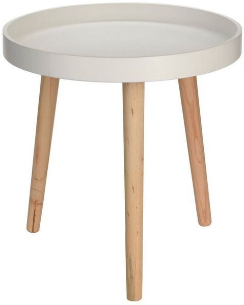 Spetebo Beistelltisch Holz Beistelltisch Ø 39 cm - weiß (Stück, 1-St, Schwarzer Beistelltisch), Dekorativer Bestelltisch in schwarz mit 39 cm Durchmesser