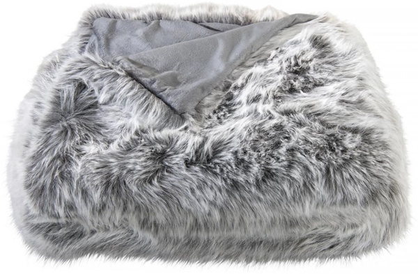 Felldecke Star Home Wohndecke Silberwolf Webpelz Fell Wolf 150x200