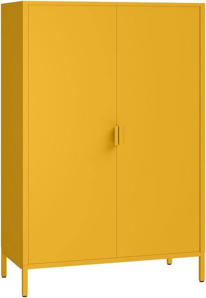 skølm 'Ituri' Kommode, Metall, senfgelb, 120x80x38 cm, Highboard mit 3 Fächern