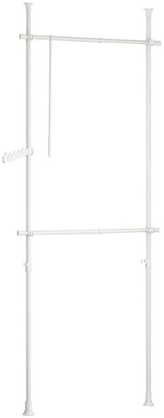 Teleskop Garderoben System mit 2 Kleiderstangen, FRG109-W, B(77-112) x H(103-278)cm