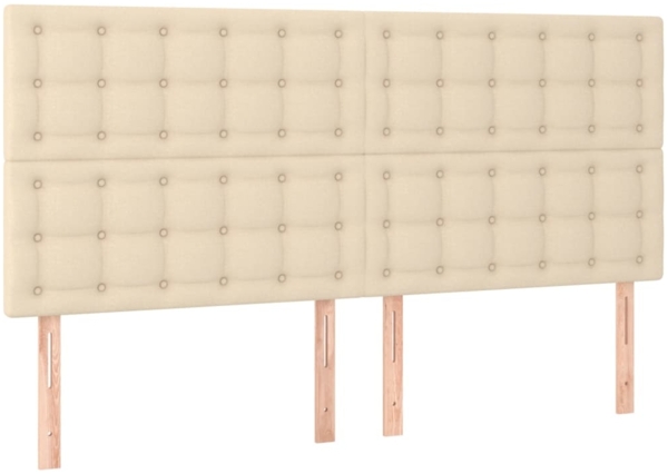 vidaXL Boxspringbett mit Matratze & LED Creme 200x200 cm Stoff, Härtegrad: H2 [3135786] Bild 6