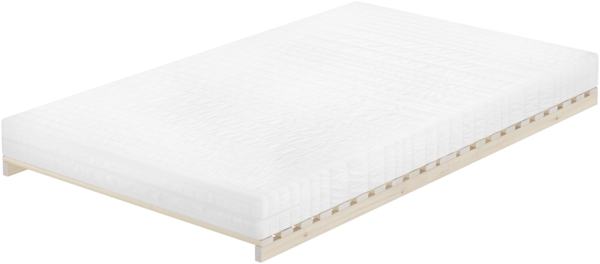 Niederflurbett metallfrei 120x200 Futon metallfreier Lattenrost, Fichte unbehandelt V-60.97-12mit Matratze
