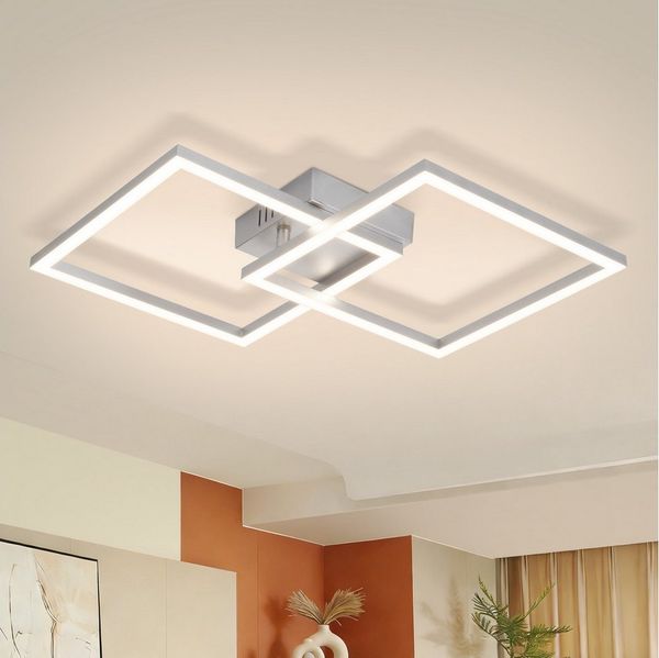 Nettlife LED Deckenleuchte Modern Deckenlampe Wohnzimmerlampe 24W Warmweiss 3000K, Drehbares, Augenschutz, LED fest integriert, Warmweiß, für Wohnzimmer Küche Flur Büro