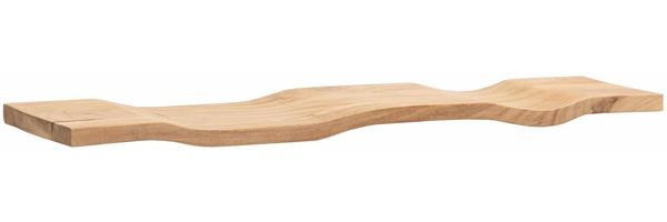 Wandregal Akazie Massivholz 80cm - Schwebendes Design Regal für die Wand Holz massiv - Hängeregal in Wellenform - Wandboard aus Echtholz