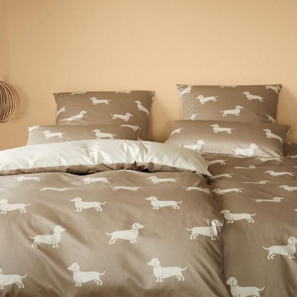 Elegante Bettwäsche Dogs, Mako Satin, 2 teilig