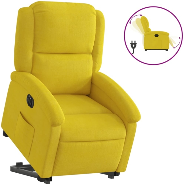 vidaXL Relaxsessel mit Aufstehhilfe Elektrisch Gelb Samt 3204329