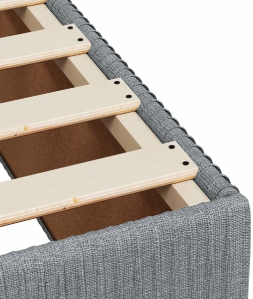 vidaXL Boxspringbett mit Matratze Hellgrau 200x200 cm Stoff 3287570 Bild 10