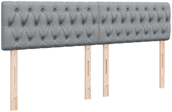 vidaXL Boxspringbett mit Matratze Hellgrau 200x200 cm Stoff 3287570 Bild 6