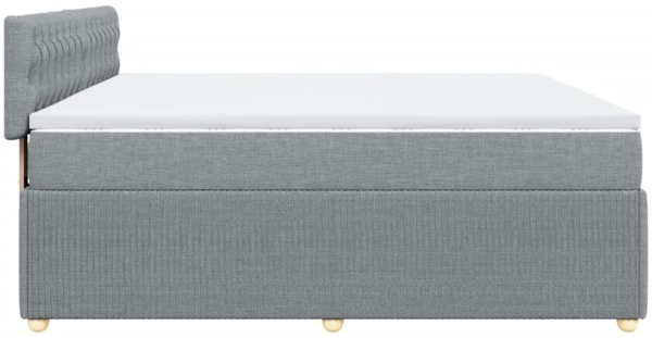 vidaXL Boxspringbett mit Matratze Hellgrau 200x200 cm Stoff 3287570 Bild 4