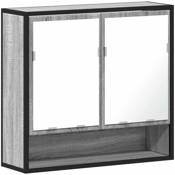 vidaXL Bad-Spiegelschrank Grau Sonoma 65x20x60 cm Holzwerkstoff 849262