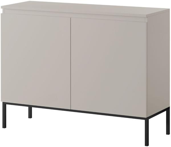 Selsey 'Bemmi' Sideboard 2-türig, beige mit schwarzem Gestell, ca. 77 x 100 x 35 cm