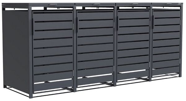 weka Mülltonnenbox Gary, Metall pulverbeschichtet, für 4 Mülltonnen, BxTxH: 265x80x116 cm
