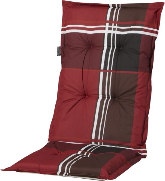 Madison 8x A023 Hochlehner Gartenstuhl Auflagen 120x50x8cm rot kariert Bild 3