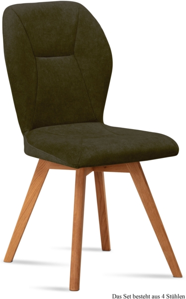 Esszimmerstuhl (4er-Set) Donia 51 x 92 x 60 Eiche geölt/Khaki