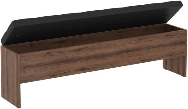 Sitzbank >Bellevue< in Schwarz Eiche/ Schlammeiche - 165x54x34,8cm (BxHxT)