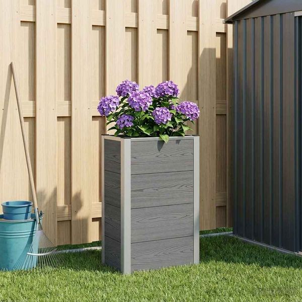 vidaXL Hochbeet Grau 50 x 30 x 82 cm WPC und Aluminium 42039085