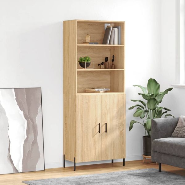 vidaXL Highboard Sonoma-Eiche 69,5x34x180 cm Holzwerkstoff 3189264