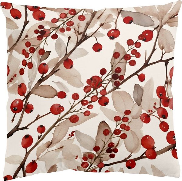Bilderdepot24 Dekokissen drinnen Kissenhülle/ Sofakissen/ Zierkissen Kissenhülle rot mit Motiv, Bezug Aquarell mit / ohne Füllung Zierkissen Outdoor Sofa Bett