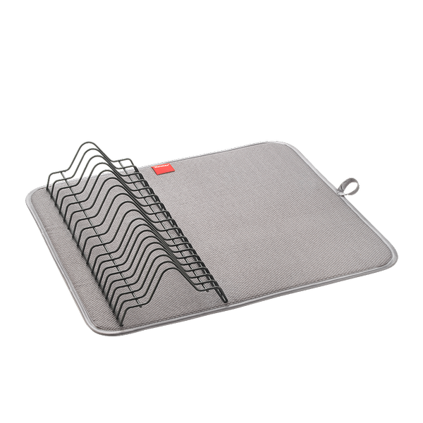 METALTEX 321680000 Drytex Lava Spülkorb mit Microfaser Abtropfmatte 45 x 40 x 7 cm TouchTherm, matt schwarz / Abtropfgestell