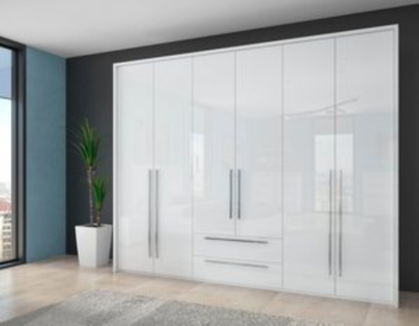 Places of Style Drehtürenschrank Piano weiß, verschiedene Breiten mit 2 Schubladen, inklusive Beleuchtung Bild 6