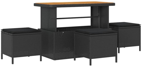 vidaXL Garten-Sofa-Set mit Kissen 9 pcs Schwarz 3363179 Bild 3