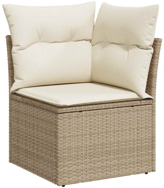 vidaXL 6-tlg. Garten-Sofagarnitur mit Kissen Beige Poly Rattan 3222537 Bild 3