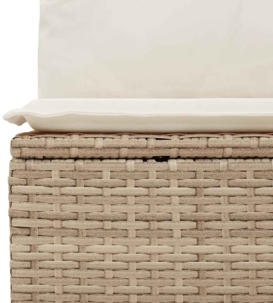 vidaXL 6-tlg. Garten-Sofagarnitur mit Kissen Beige Poly Rattan 3222537 Bild 6