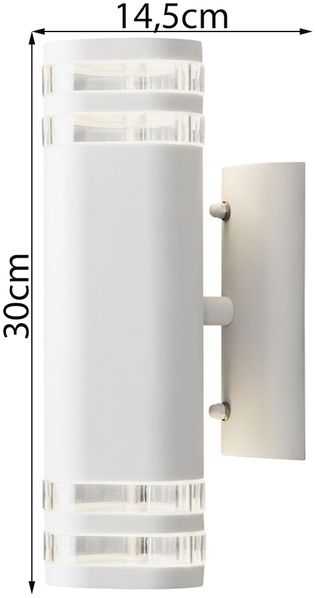 LED Design Außenwandleuchte Up-Down Höhe 30cm aus Aluminium, Weiß Bild 3