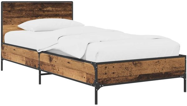 vidaXL Bettgestell mit Kopfteil Altholz 80x200 cm Holzwerkstoff 8009109