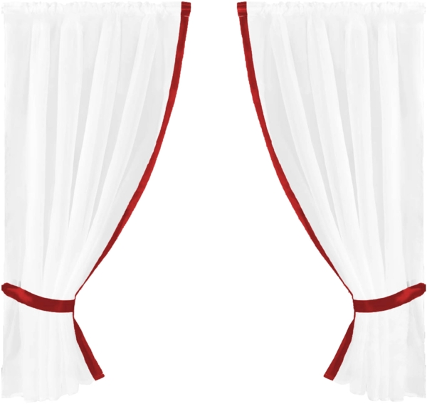 Gardinenset mit Stangendurchzug, Serie: Satin ca. 140x120 cm Auswahl: rot - bordeaux