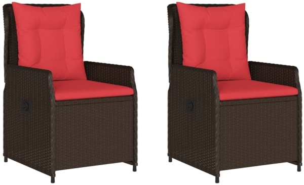 vidaXL Liegende Gartenstühle 2 Stk. Braun Poly Rattan 368658 Bild 1