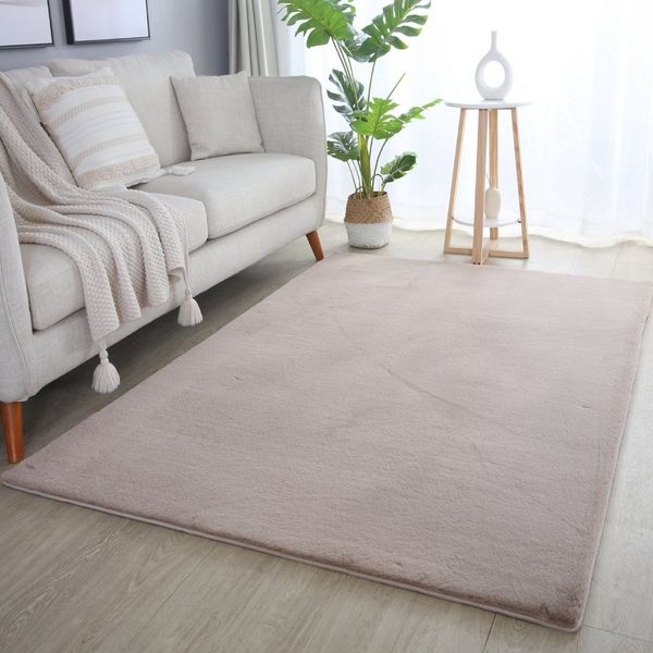 Ayyildiz Teppiche Hochflor-Teppich POUFFY 5100, rechteckig, Höhe: 20 mm, Läufer, weicher glatter Softflor, Kaninchen Fell Haptik, waschbar