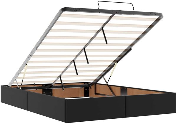 vidaXL Bettgestell mit Matratze Sonstiges 2 pcs Schwarz PVC 3399429 Bild 11
