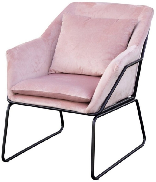 SVITA JOSIE Sessel gepolstert Beistellsessel Pink Couch Einzel Relaxsessel Samt