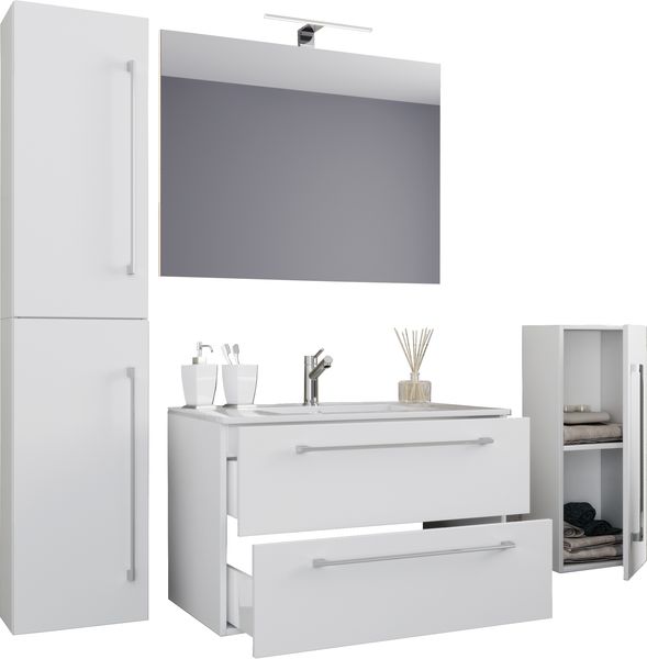 VCM Badmöbel Waschtisch Badinos 914164 Schwarz H. 152 x B. 126 T. 46 cm