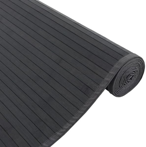 vidaXL Teppich Rechteckig Schwarz 80x300 cm Bambus 376912 Bild 4
