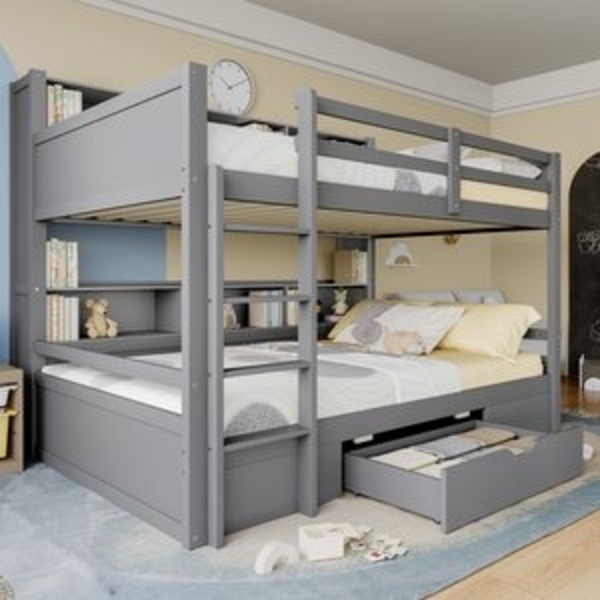 TavilaEcon Etagenbett Kinderbett Jugendbett mit Schubladen und Staufächern, 90x200cm Bild 6