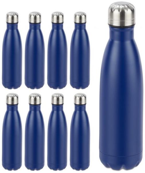 9 x Trinkflasche Edelstahl blau 10028158