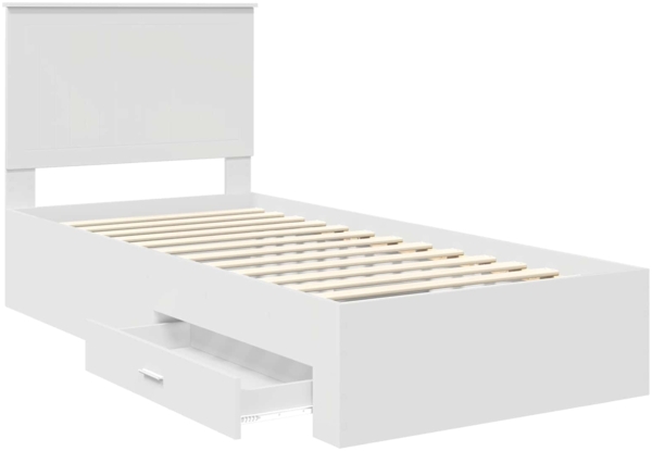 vidaXL Bettrahmen mit Kopfteil Weiß 90x190 cm Holzwerkstoff 3411359 Bild 4