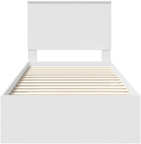 vidaXL Bettrahmen mit Kopfteil Weiß 90x190 cm Holzwerkstoff 3411359 Bild 6